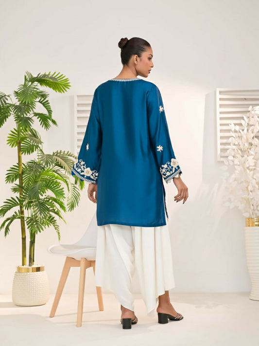 Ruby's Couture The Luxe Edit Sheesha Silk Embellished Stitched 2-Piece Suit-Ronaq