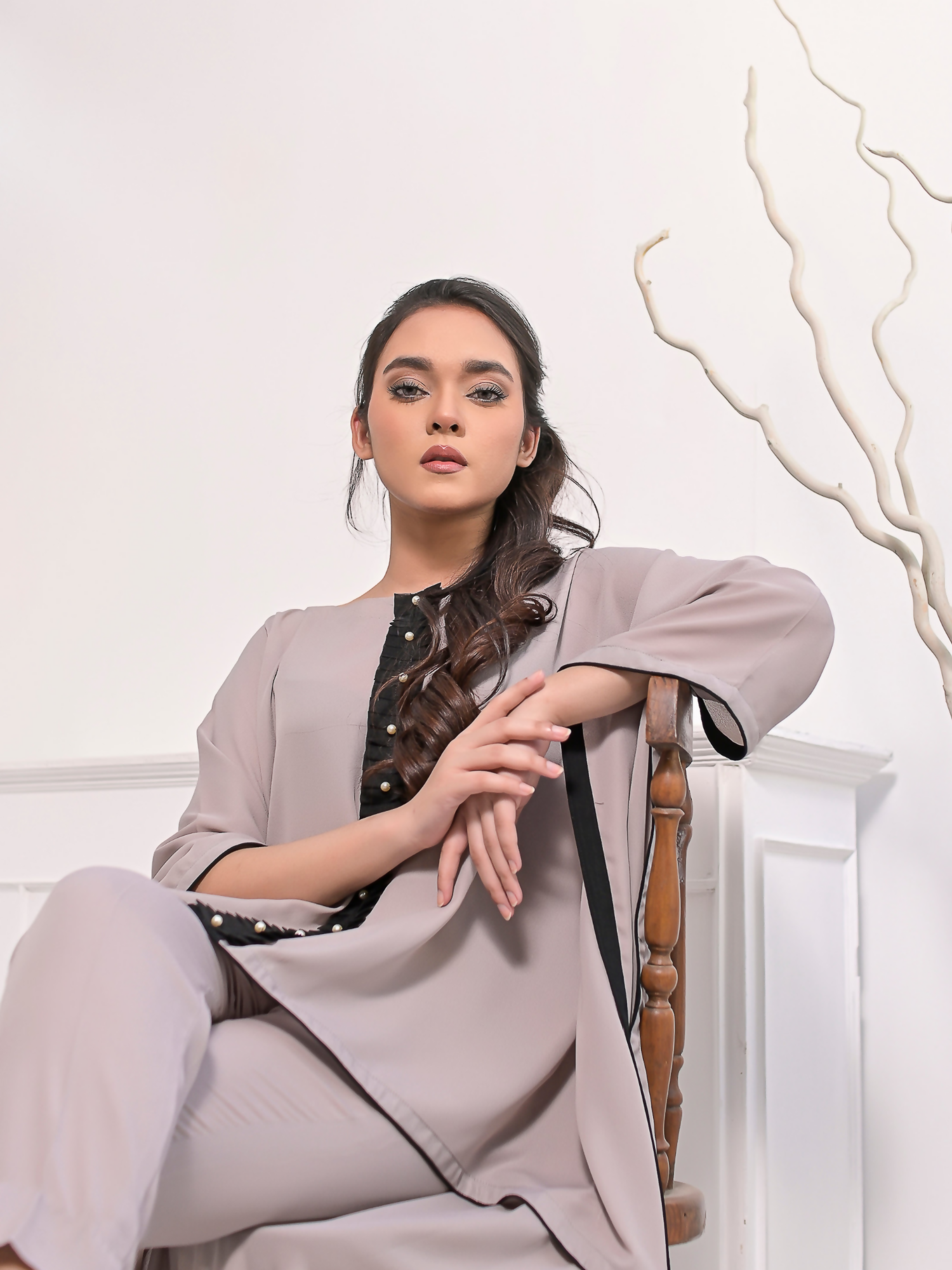 Ruby's Couture Haute & Chic Georgette Cape Set-Helen