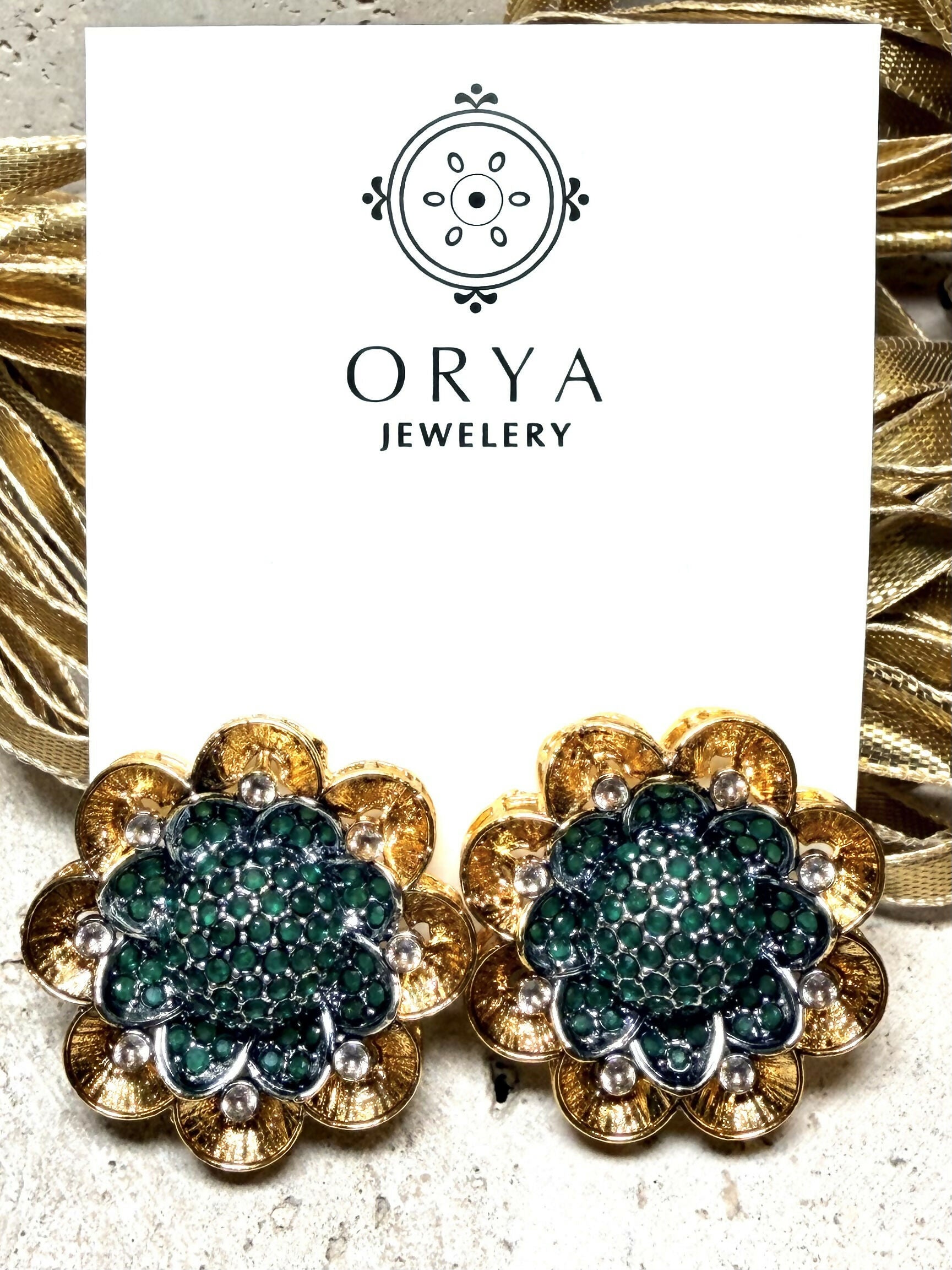 Orya Jewellery Sunflower Stud Earrings