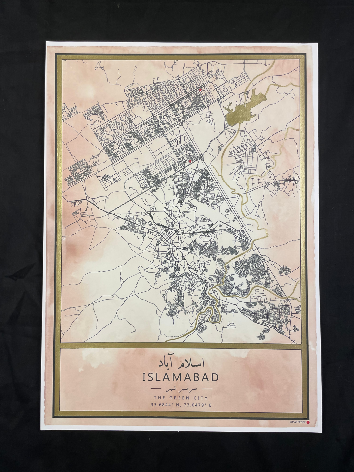 MappedPK Islamabad Hand Painted Map