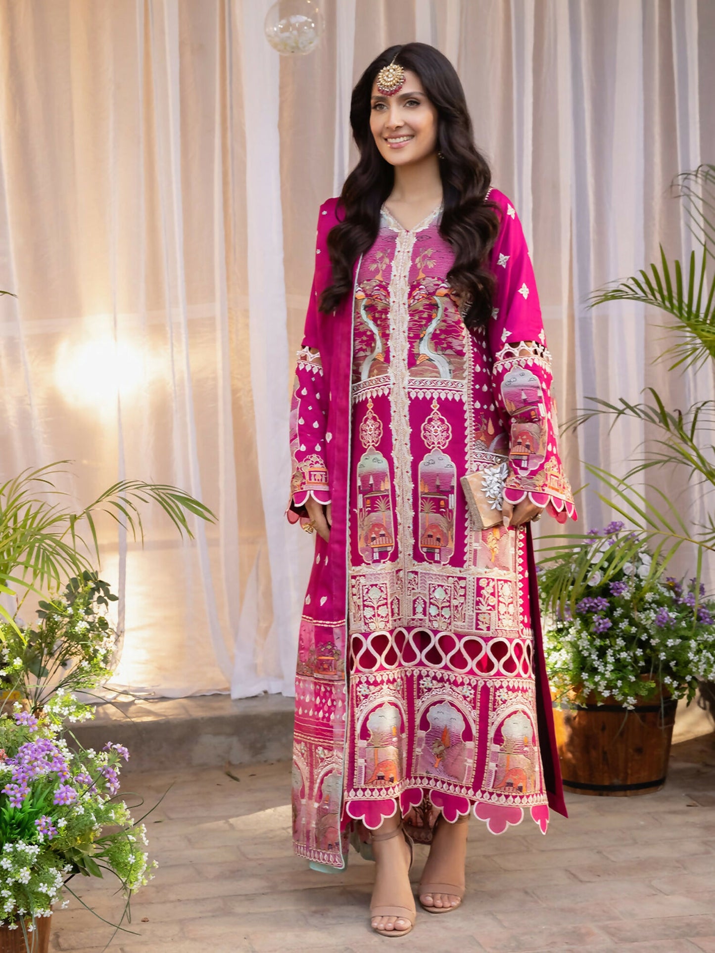 Binilyas Kotrai Embroidered Unstitched 3-Piece Suit-D001A