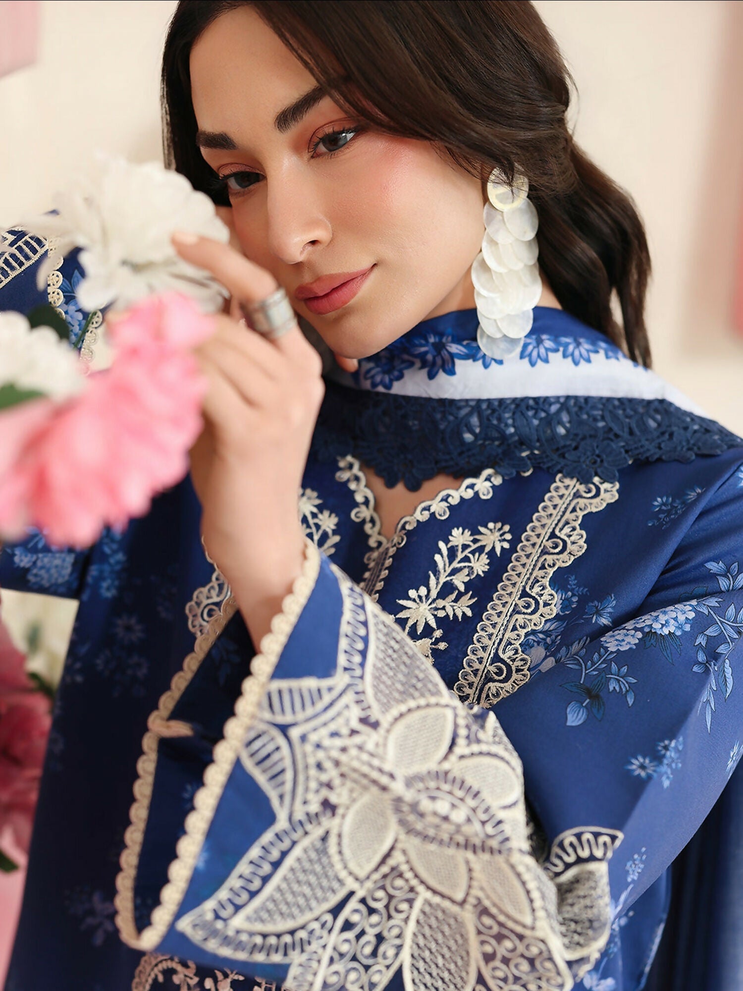 Mahnur Anaya Vol.2 Lawn Embroidered Stitched 3-Piece Suit-AN-2-03-Blue