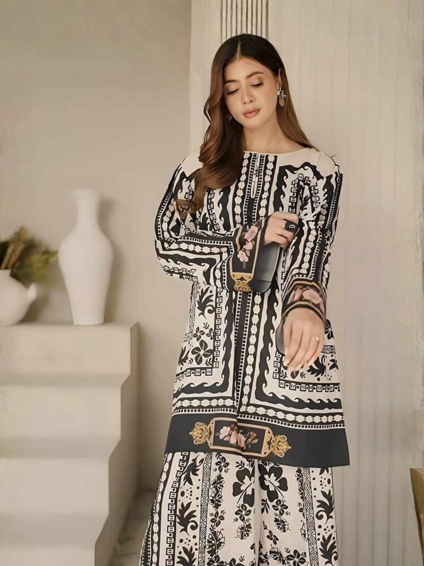 MH Cloth House Poly Lawn Printed Co-Ord Set-Manchali