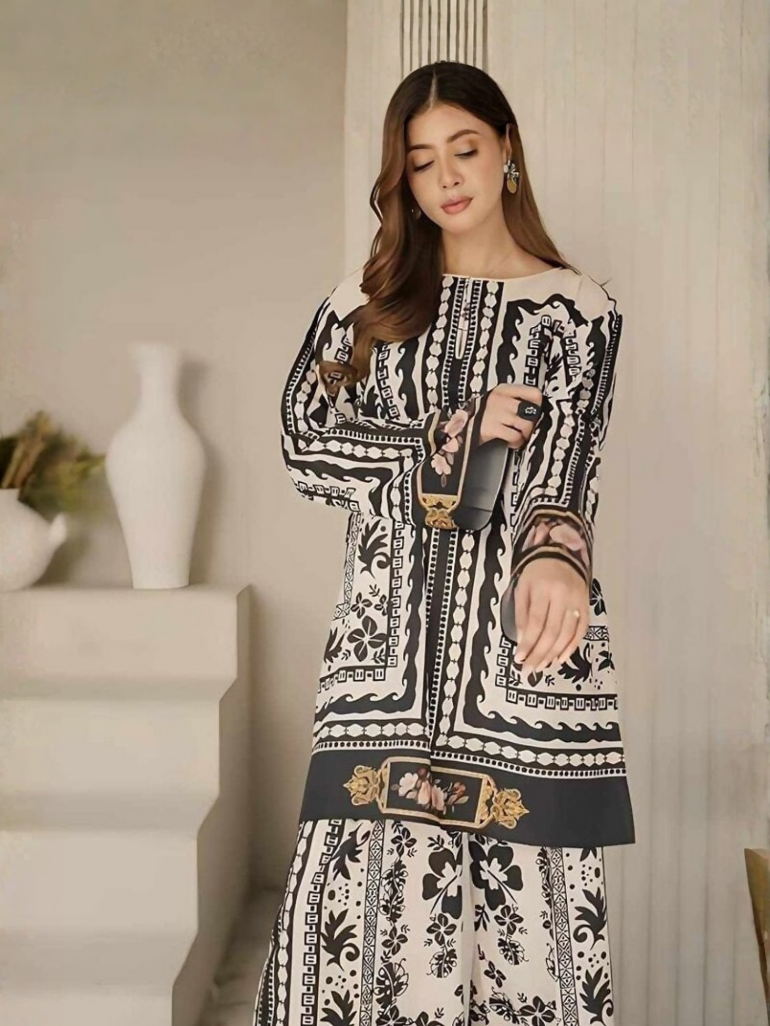 MH Cloth House Poly Lawn Printed Co-Ord Set-Manchali