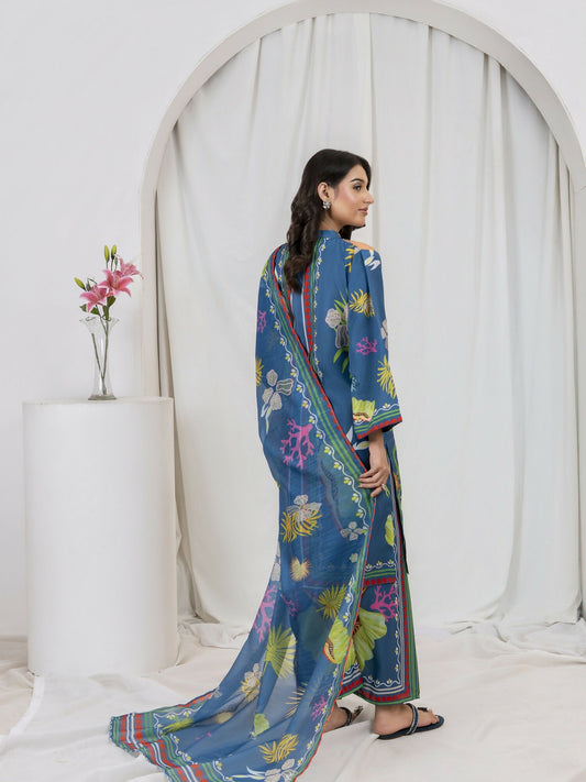 Stylish Collection Lawn Printed Stitched 3-Piece Suit-Rukhsar Zinc