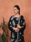 Stylish Collection Majeste Crinkle Chiffon Embroidered Stitched 3-Piece Suit-Zirwah Black