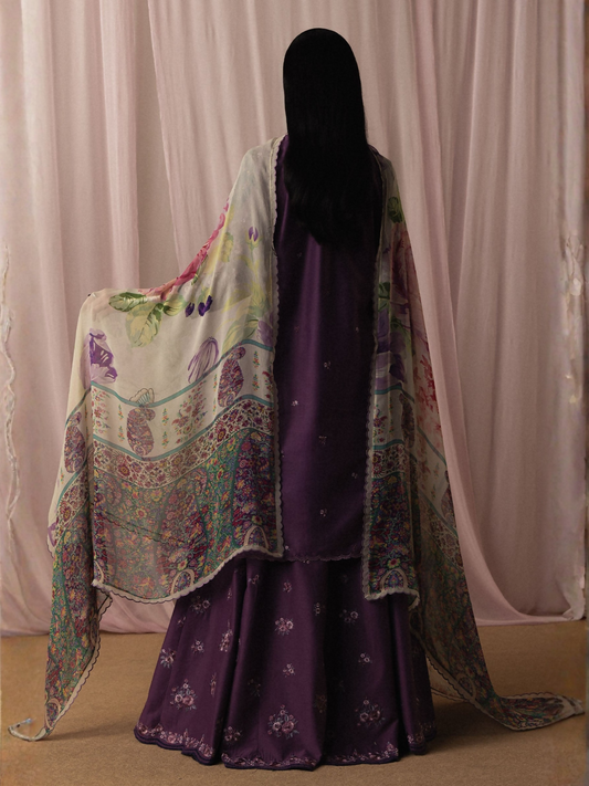 Zara ShahJahan Satori'26 Lawn Embroidered Unstitched 3-Piece Suit-Sumire-D2