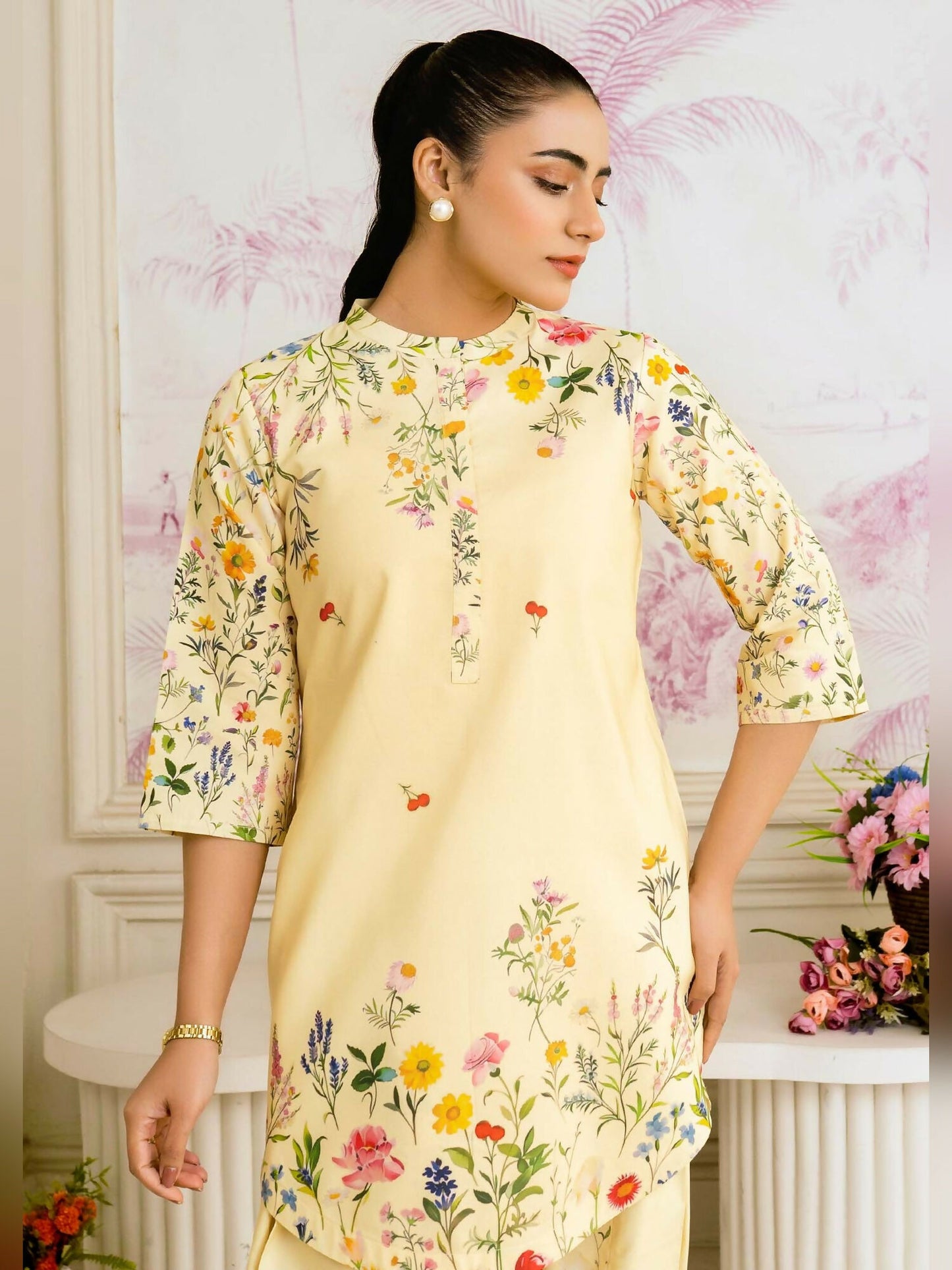Allure By IH Salina Lawn Silk Printed Co-Ord Set-Blossom