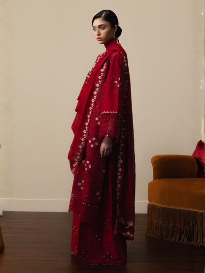 Zara ShahJahan Satori'26 Lawn Embroidered Unstitched 3-Piece Suit-Akari-D8