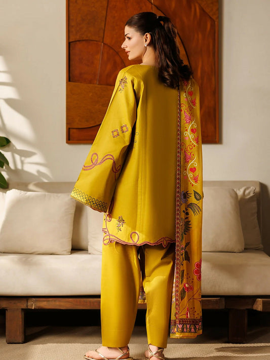 Panache Apparel Mistfall Ramadan Edit Cotton Embroidered Stitched Suit-Rosette