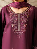 Panache Apparel Mistfall Ramadan Edit Cotton Embroidered Stitched Suit-Espresso