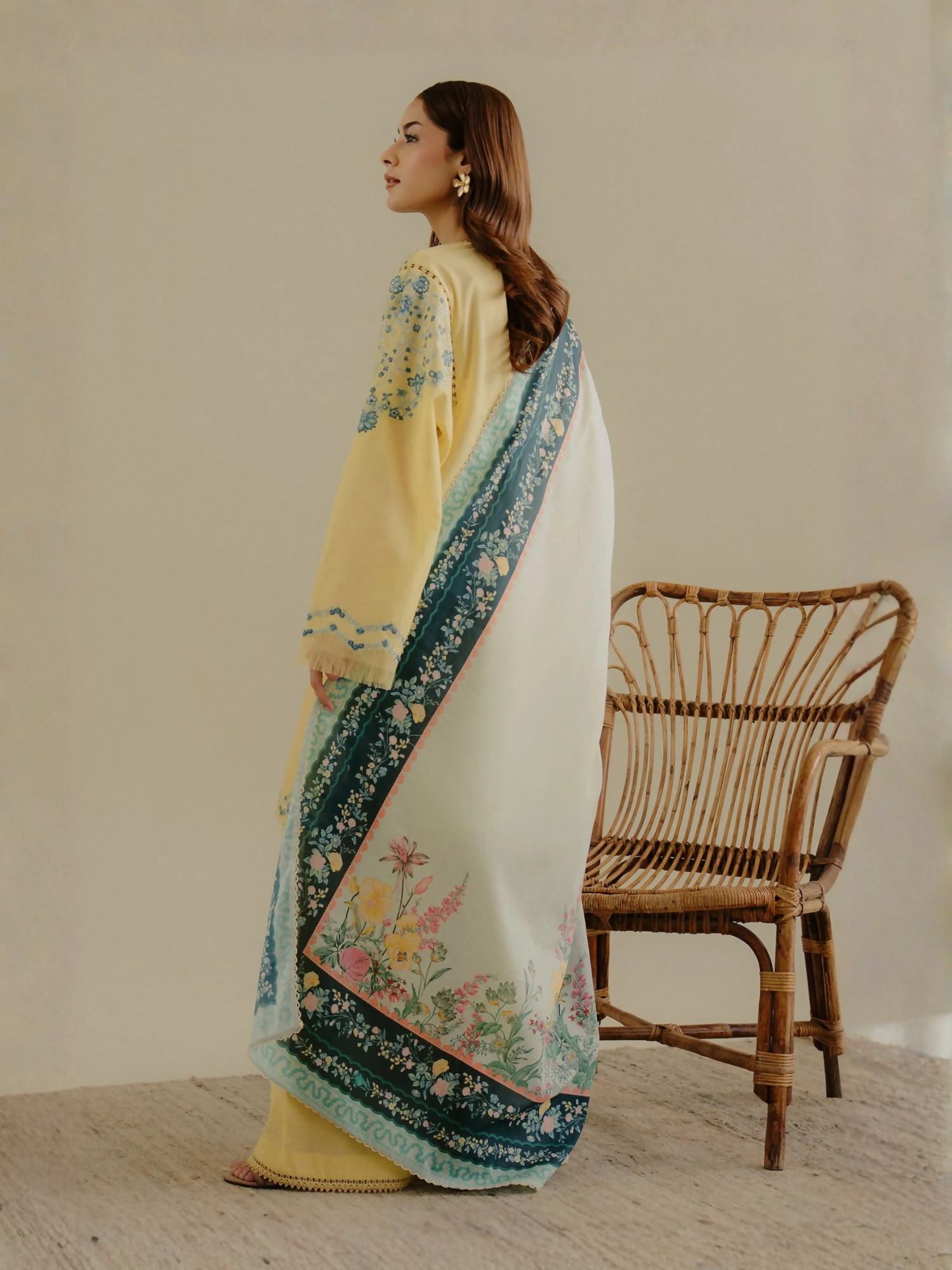 COCO by Zara Shahjahan Lawn'25 Embroidered Unstitched-3-Piece Suit-Velin-7B