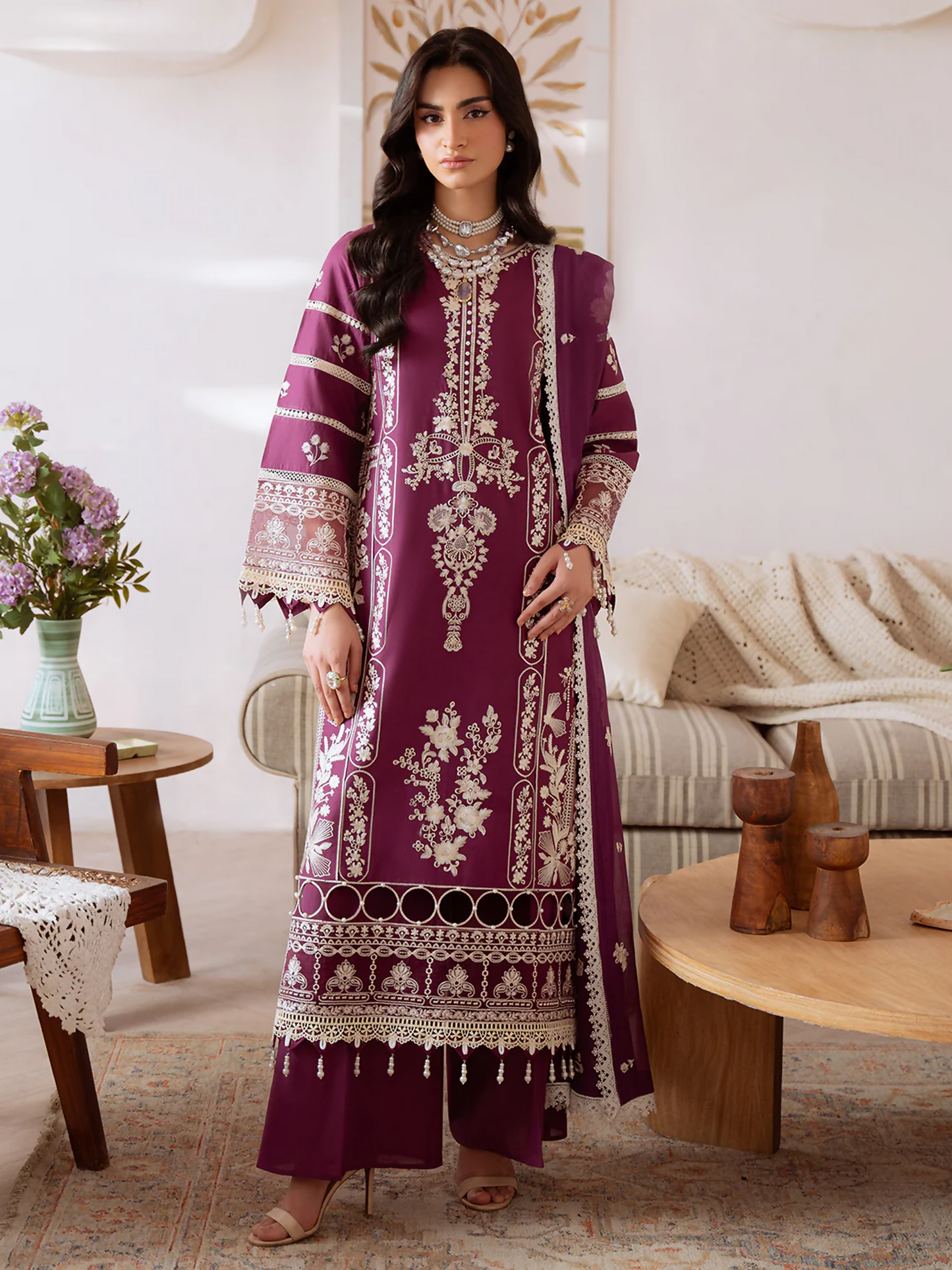 Mahnur Shanaya Lawn Embroidered Stitched 3-Piece Suit-SN-03