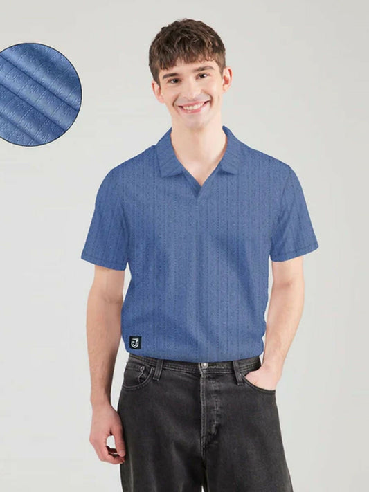 Blue,Black,Cream Jupiter Plain Knitwear Classic Soft Johany Collar Polo-15177