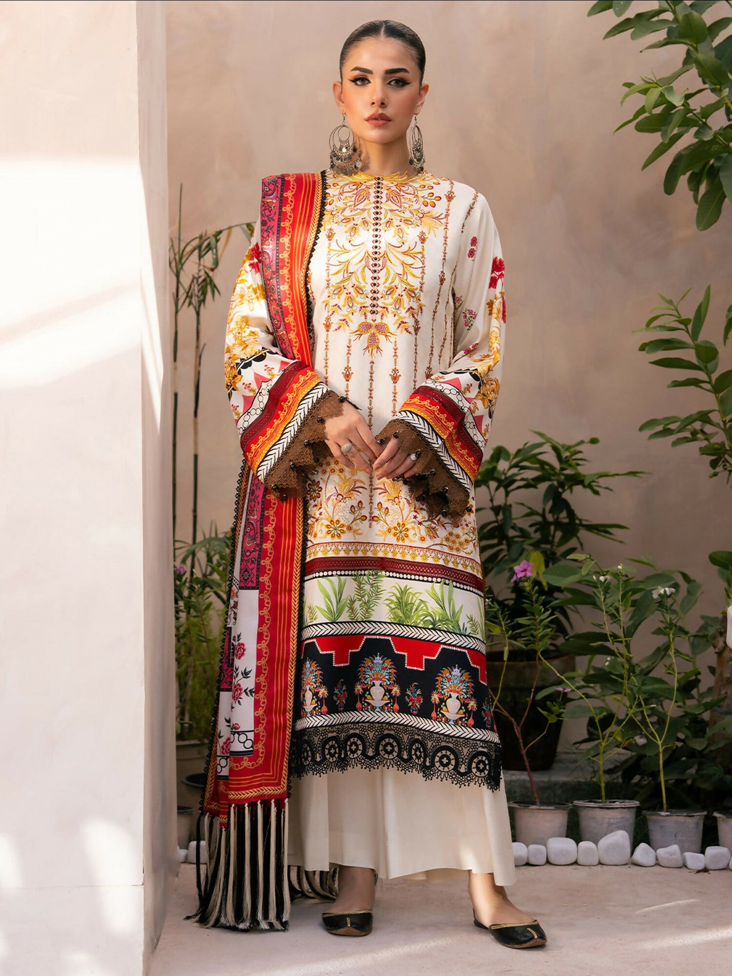 Binilyas Kotrai Embroidered Unstitched 3-Piece Suit-794-A