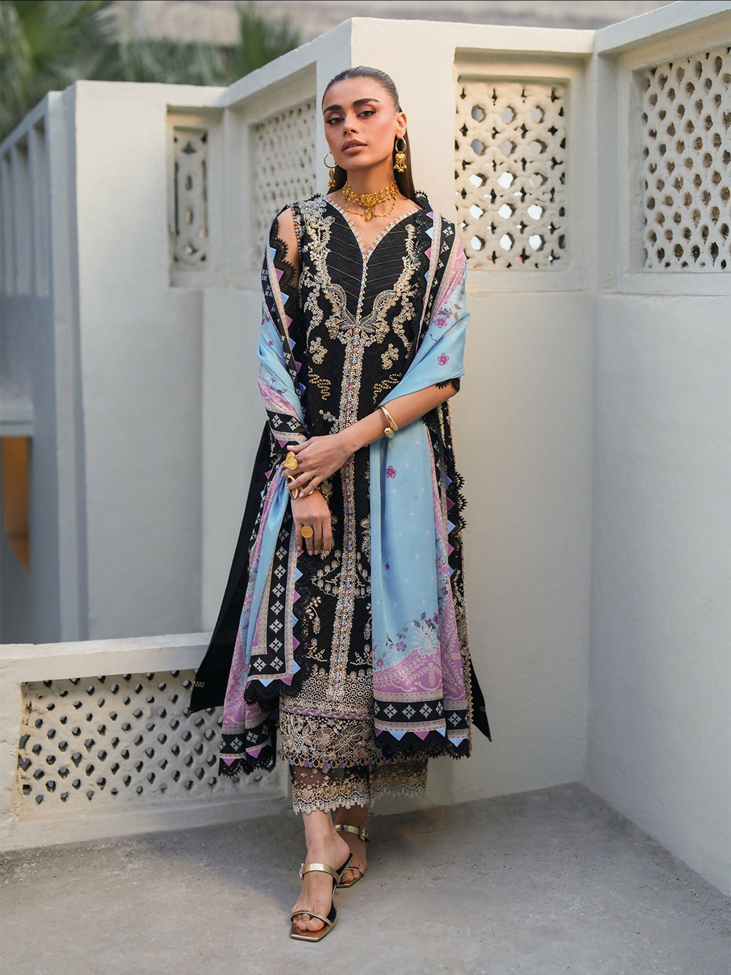 Binilyas Heritage Dore Summer'26 Lawn Embroidered Stitched 3-Piece Suit-171-B