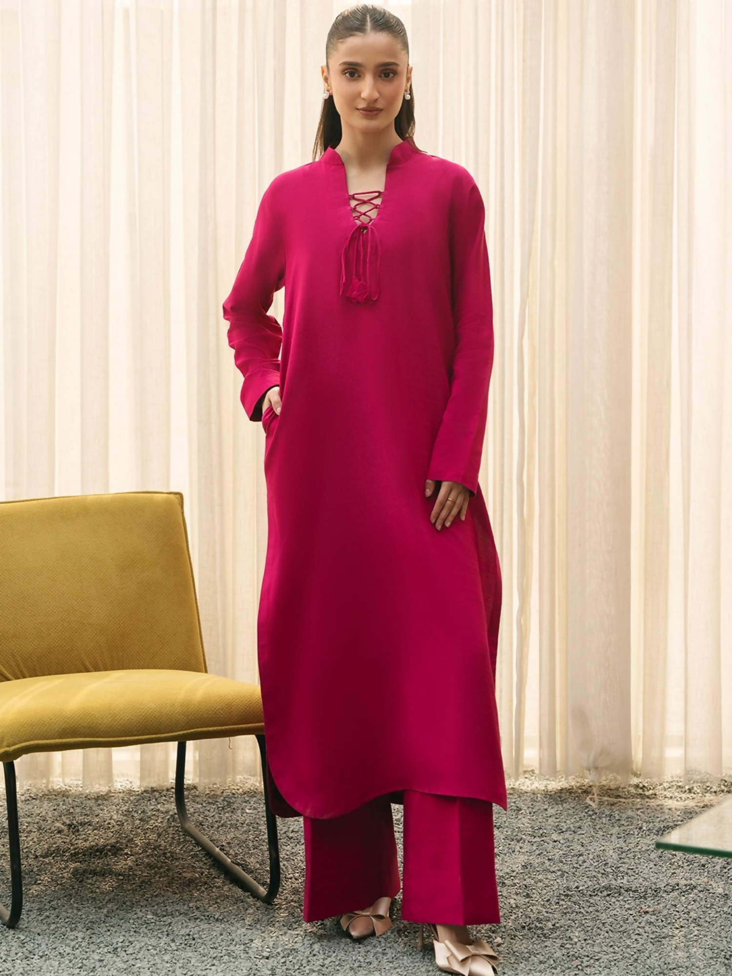Mannat Clothing Suave Edit Raw Silk Co-Ord Set-Peppy