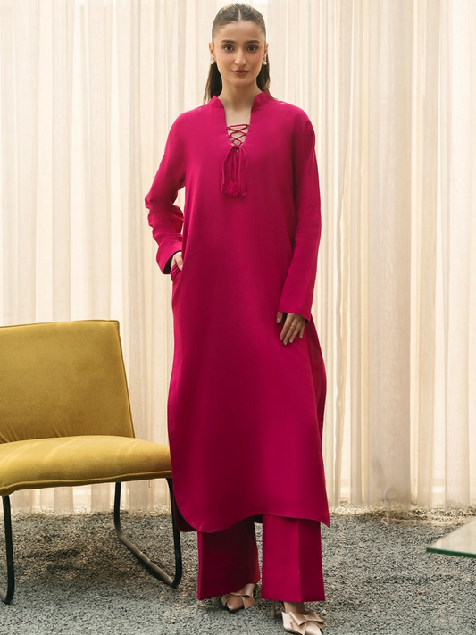 Mannat Clothing Suave Edit Raw Silk Co-Ord Set-Peppy