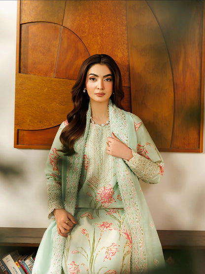 Mahnur Leila Lawn'26 Embroidered Unstitched 3-Piece Suit-L-01