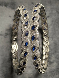 H&A Jewellery One Carat Silver Rhodium Plated Bangles