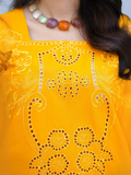 HU Studios Soléa Collection Lawn Cotton Embroidered Stitched 2-Piece Suit-Golden Marigold