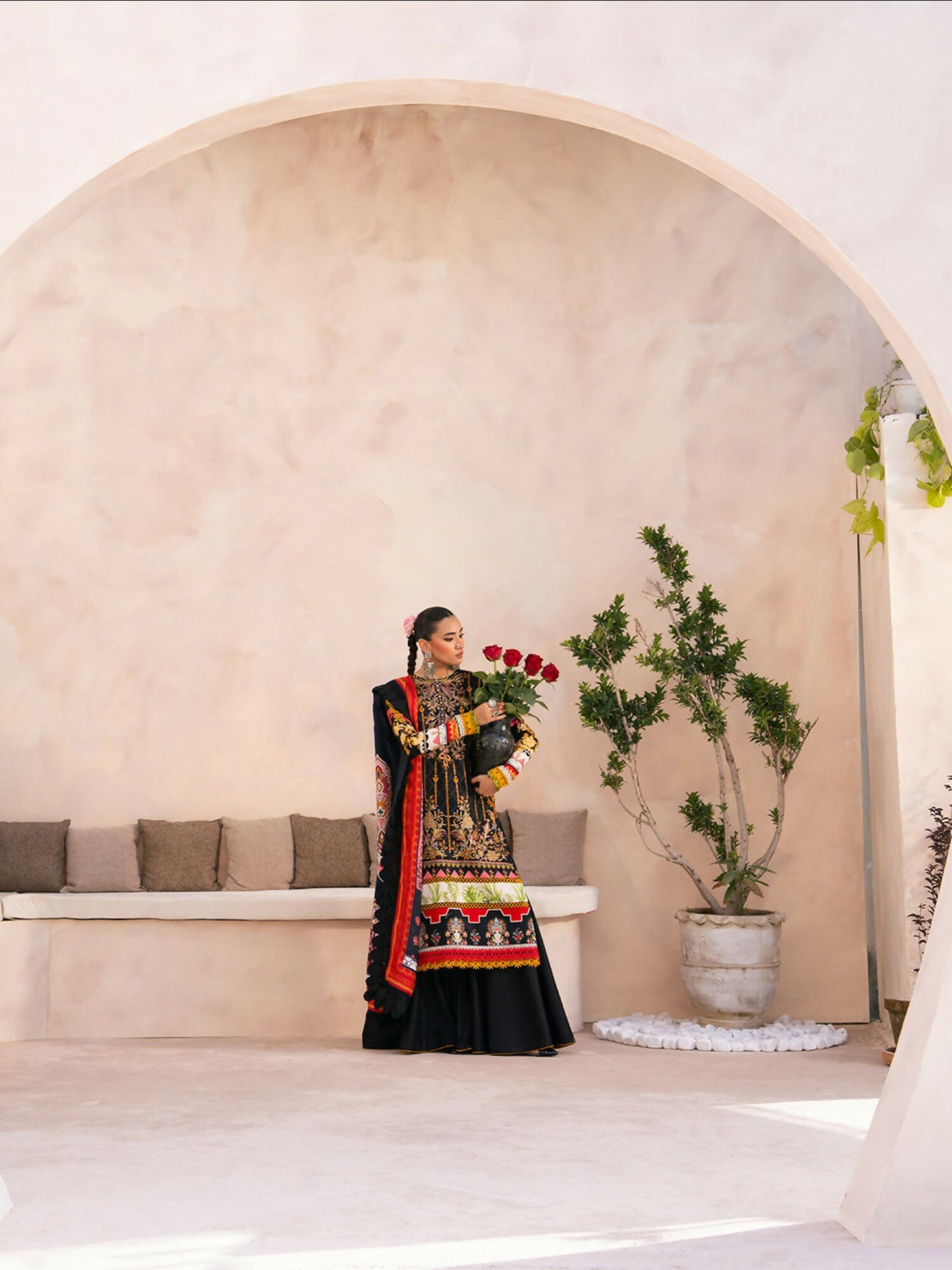 Binilyas Kotrai Embroidered Unstitched 3-Piece Suit-794 - B