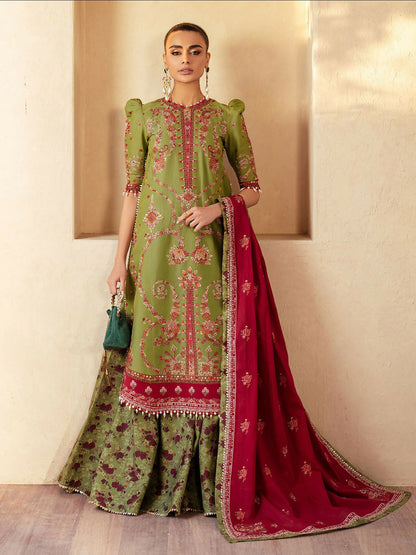 Binilyas Mehroze Lawn Embroidered Stitched 3-Piece Suit-93-B