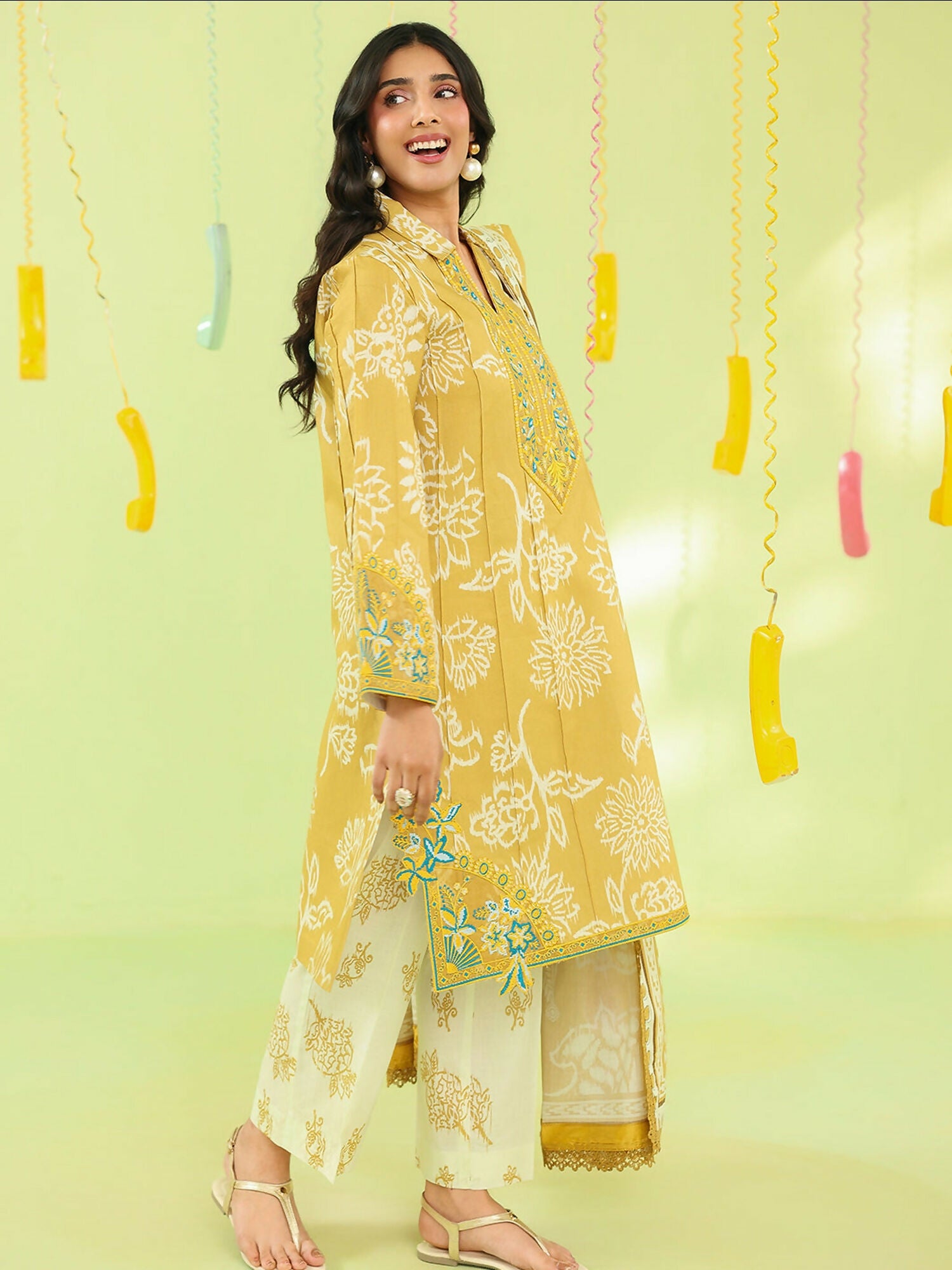 Mahnur Anaya Vol.2 Lawn Embroidered Stitched 3-Piece Suit-AN-2-04-Yellow