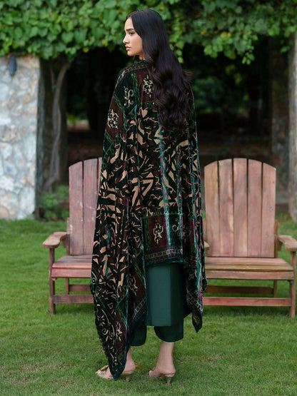 Parishay Panache Winter Corduroy Embroidered Unstitched 3-Piece Suit-PNE-11