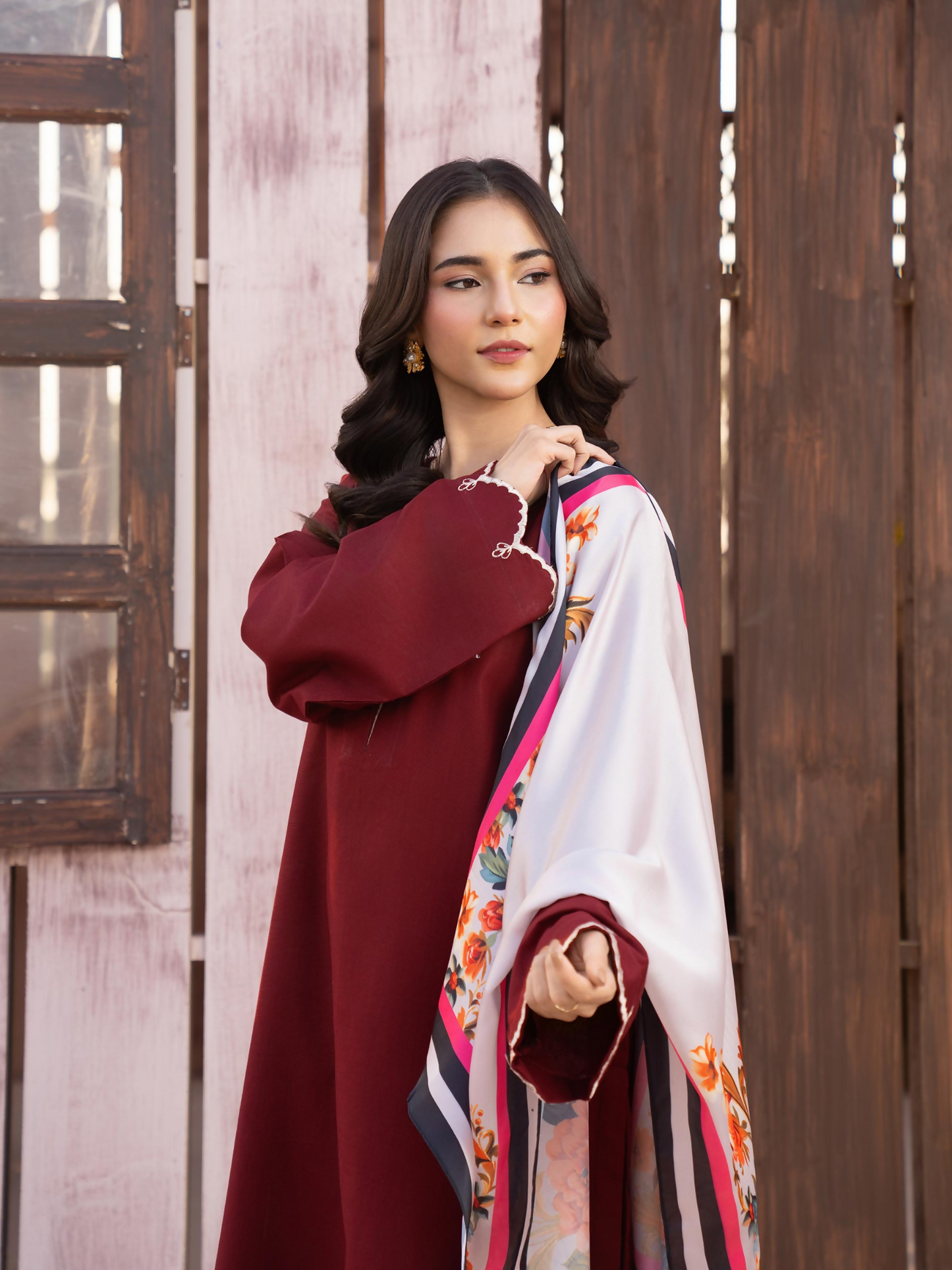 Panache Apparel Winter Core Khaddar Embroidered Stitched Suit-Kindle
