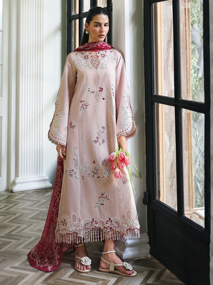 Qalamkar Qline Lawn Drop-1 Embroidered Unstitched 3-Piece Suit-RP-09-Reyna