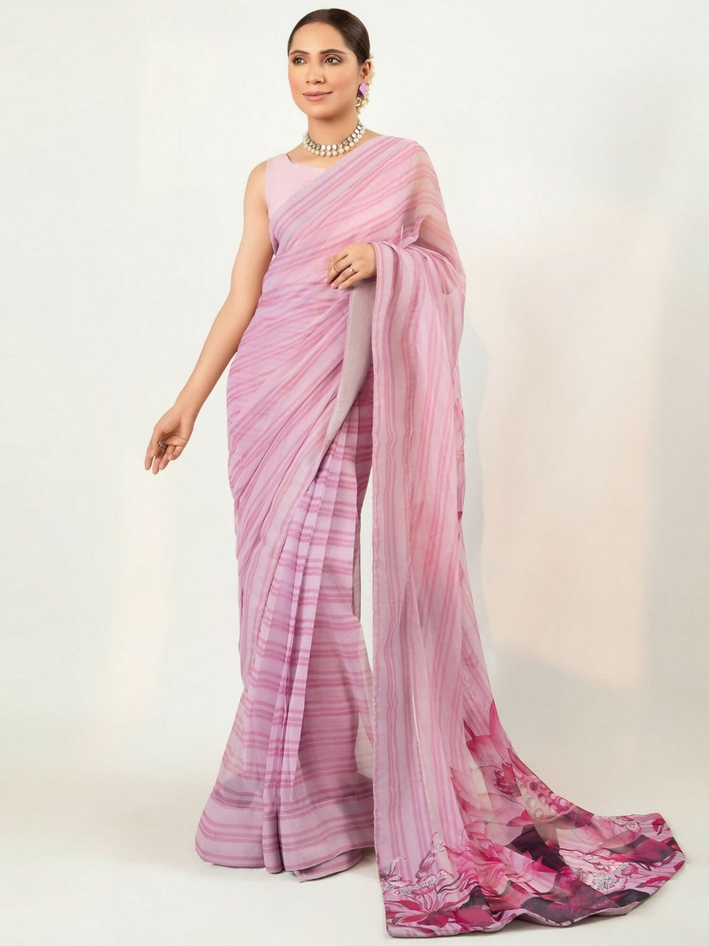 Imran Aftab Chiffon Printed Stitched Saree-IASC 12