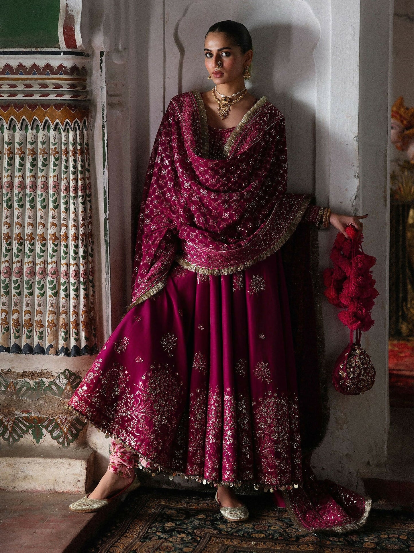 Hussain Rehar Festive Unstitched'26 Korean Raw Silk Embroidered 3-Piece Suit-Gulpanra