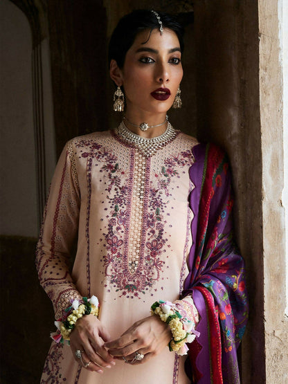 Hussain Rehar Nirmal SS'25 Lawn Embroidered Unstitched 3-Piece Suit-Lehr