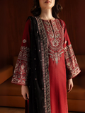 Tehzeeb Libas Lawn Embroidered Stitched 3-Piece Suit-ROYAL PRET