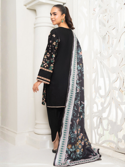 Panache Apparel Winter Basics Khaddar Embroidered Stitched 3-Piece Suit-Winter Oak