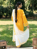 Hemstitch Lawn Embroidered Stitched 3-Piece Suit-Saffron Petal