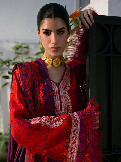 Binilyas Gulrukh Khaddar Embroidered Unstitched 3-Piece Suit-65-B