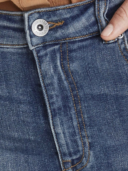 Funky's Plain Mid length Denim/Jeans Skirt Waist-11448