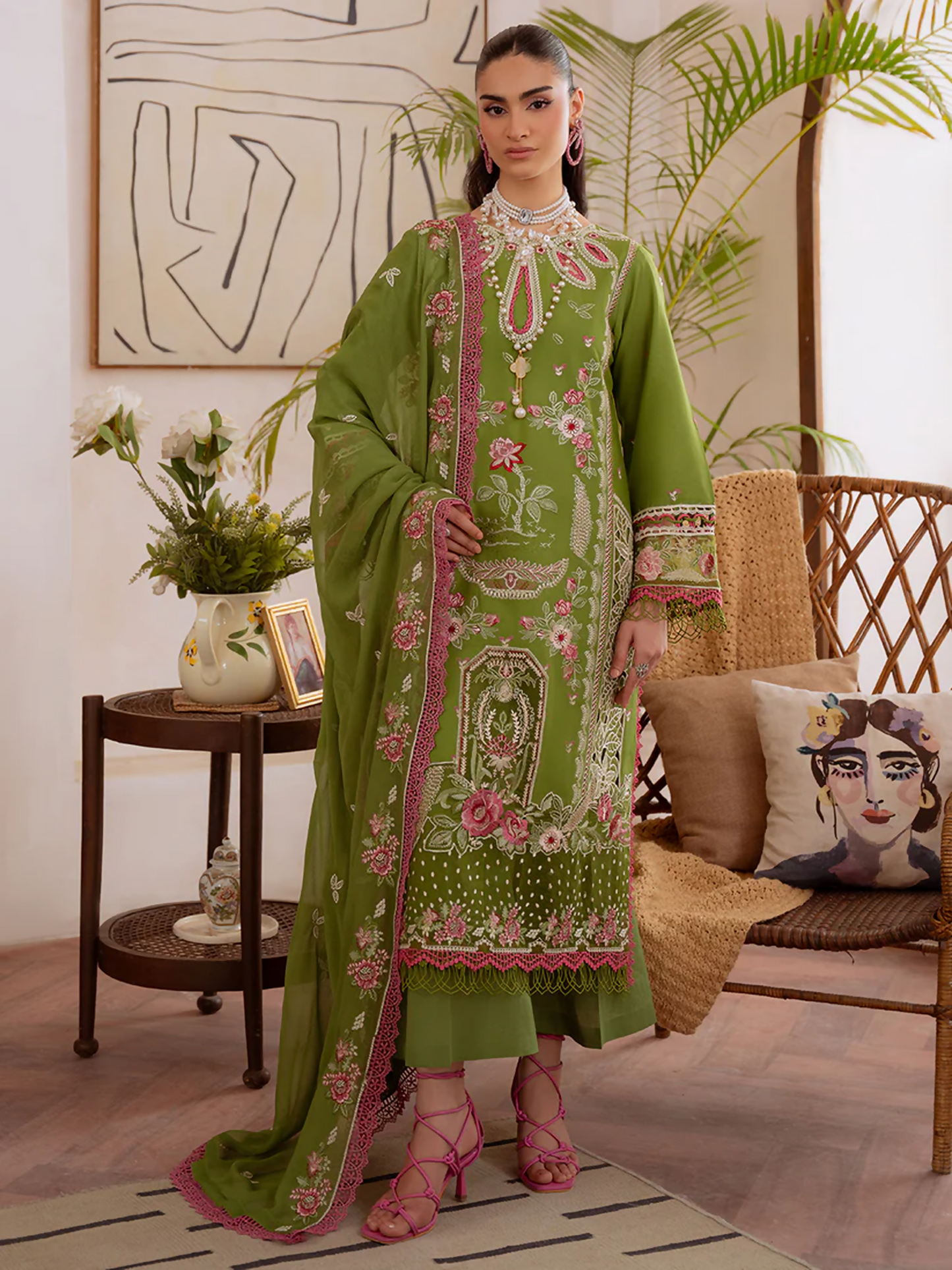 Mahnur Shanaya Lawn Embroidered Unstitched 3-Piece Suit-SN-11