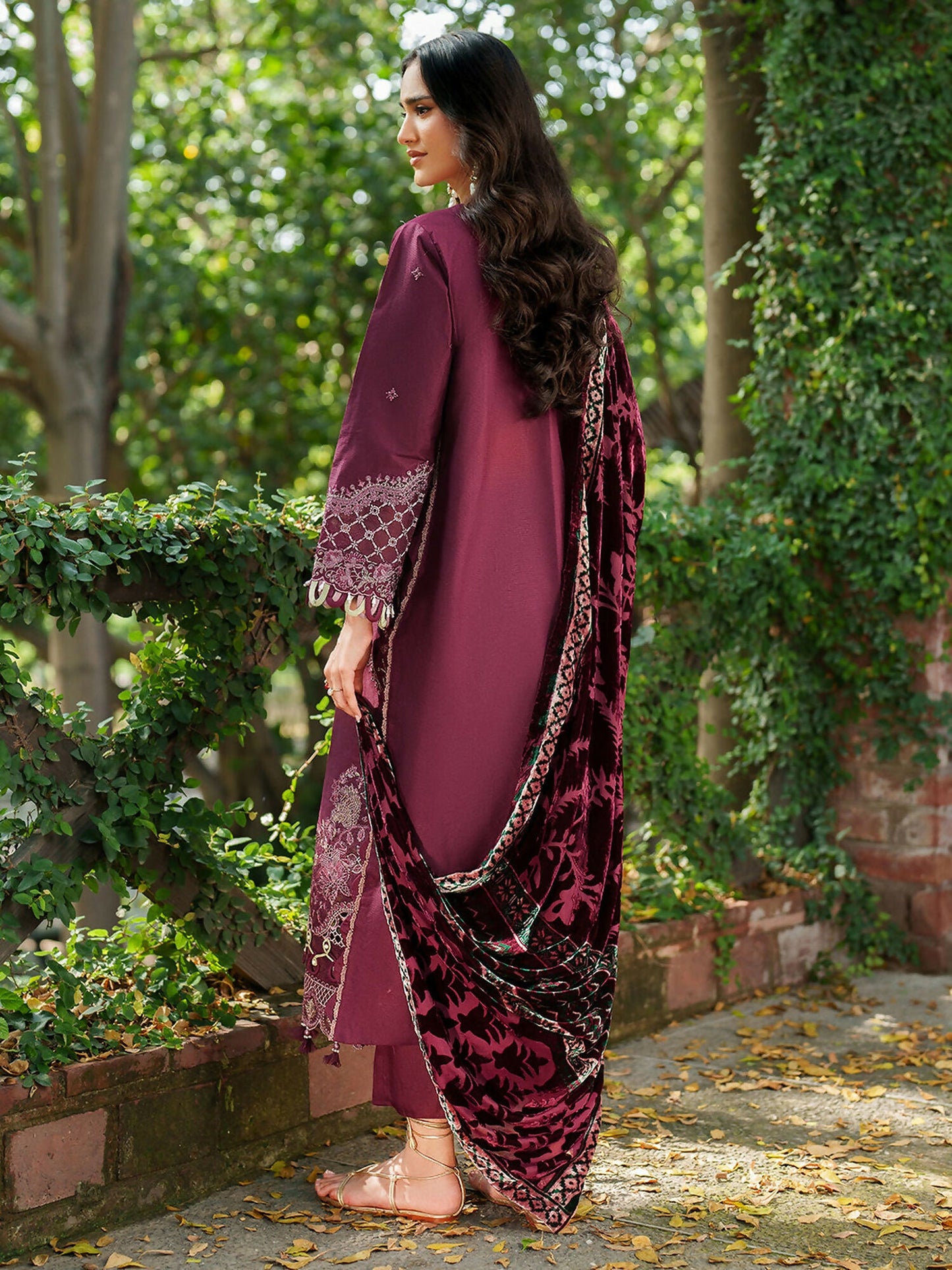 Parishay Panache Winter Corduroy Embroidered Unstitched 3-Piece Suit-PNE-07