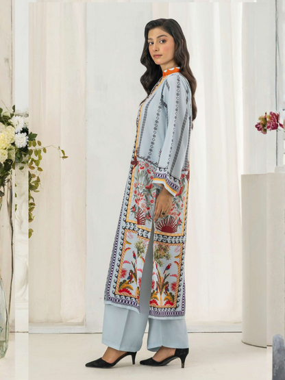 MH Cloth House Poly Lawn Printed Stitched 2-Piece Suit-Zarwa