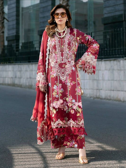 Mahnur Broadway Luxury Lawn'26 Embroidered Unstitched 3-Piece Suit-BW-011