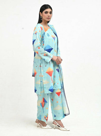 Imran Aftab Basant Mela Raw Silk Printed Unstitched 3-Piece Suit-IARP 01