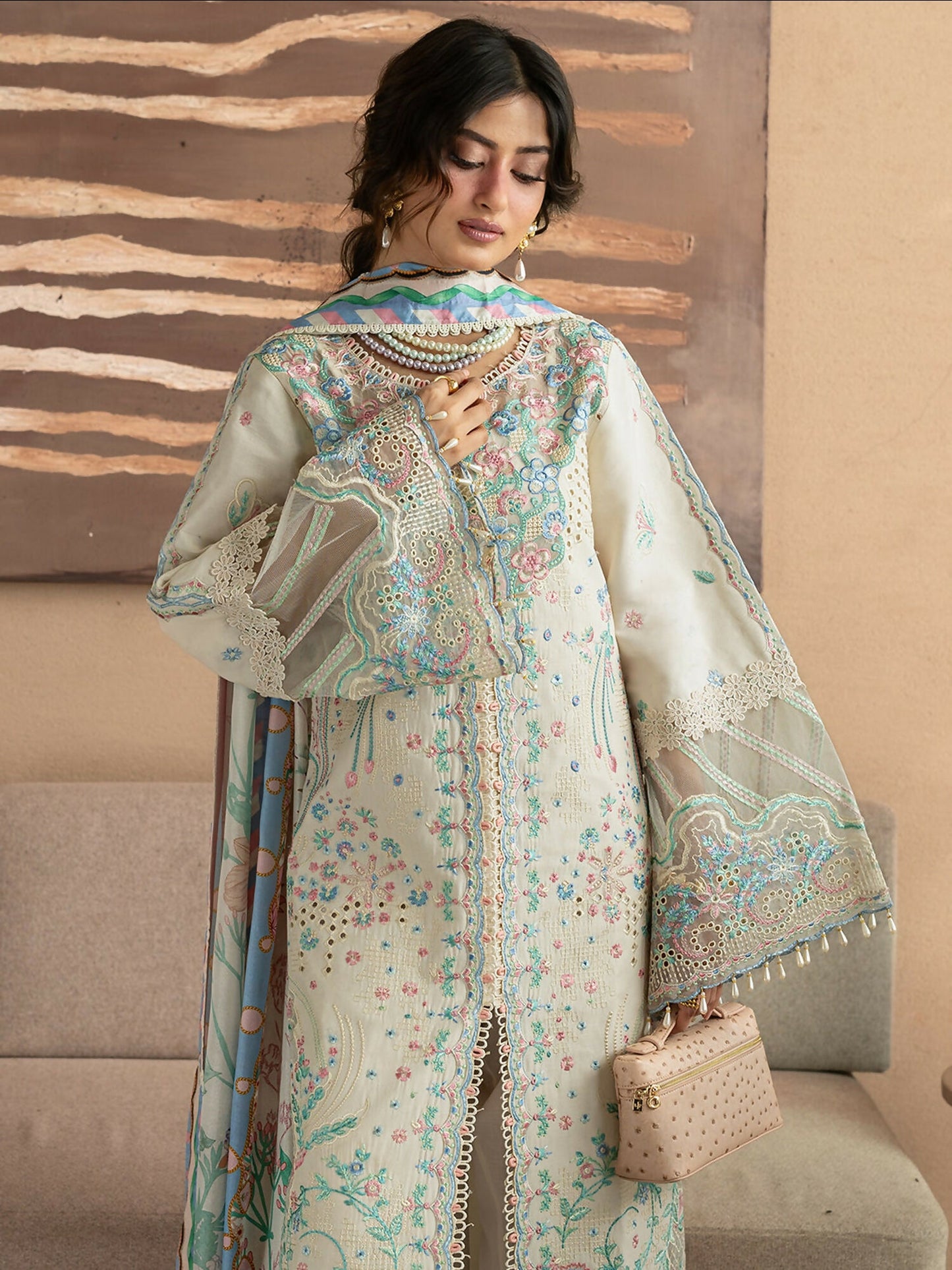 Mahnur Sirene Luxury Lawn'26 Embroidered Stitched 3-Piece Suit-S-14