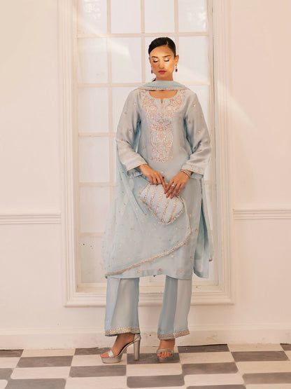 Allure By IH Be-My-Guest Thai Silk Embroidered Stitched 3-Piece Suit-Arona