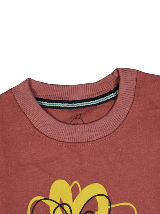 Funky's kid's Flower Printed Coral Sweat Shirt-10190