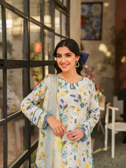 Panache Apparel Daily Essentials RTW Lawn Printed Stitched 3-Piece Suit-Willow