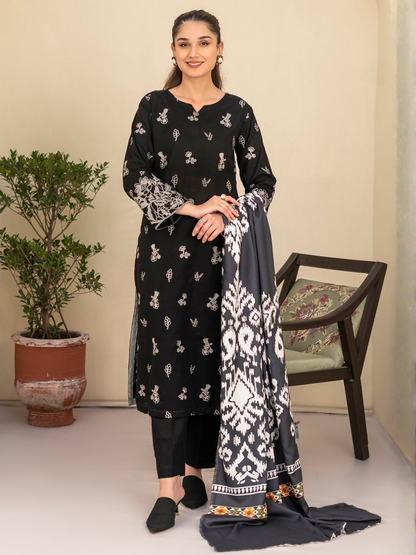 Panache Apparel Winter Basics Khaddar Embroidered Stitched Suit-Cove