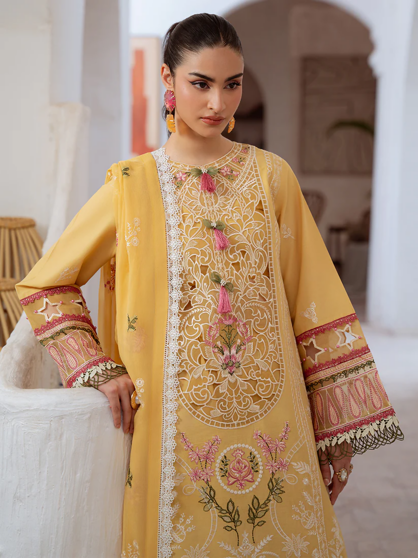 Mahnur Shanaya Lawn Embroidered Unstitched 3-Piece Suit-SN-01